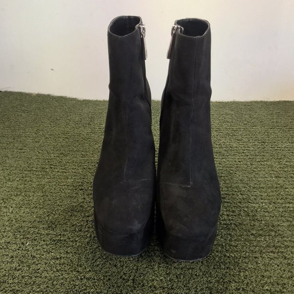 Zara Black Platform Block Heeled Ankle Suede Boots 7136 001 040 Size 39EU/8.5 US - Picture 4 of 11